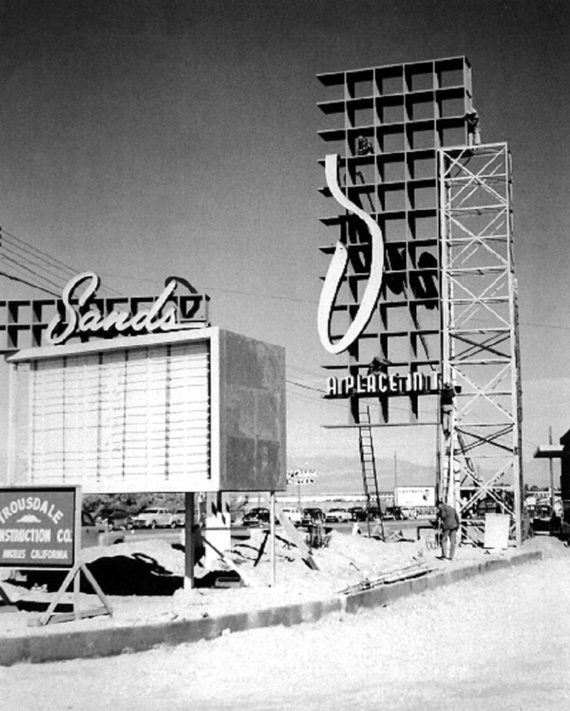 Building the Sands Hotel Sign, 1951 – Invisible Themepark